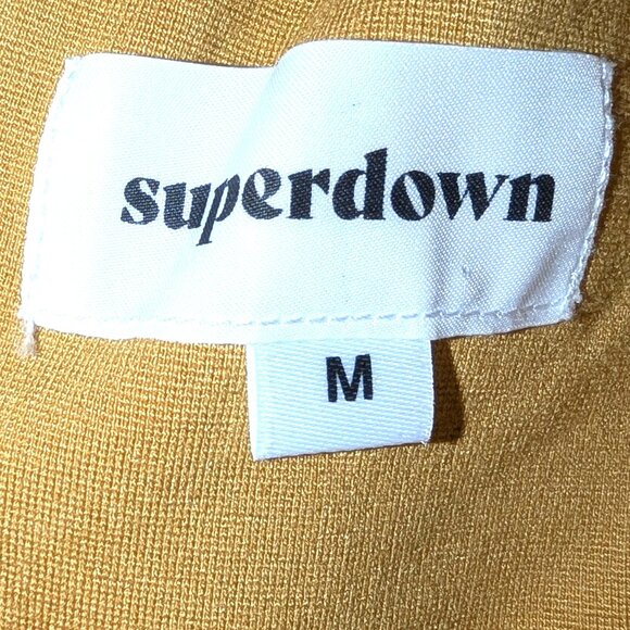 Superdown | Cynthia Cross Back Mini Dress in Mustard Yellow | Size Medium - Picture 6 of 13